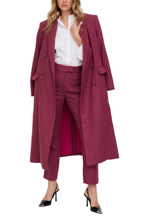 Jakki Tailored Herringbone Print Coat