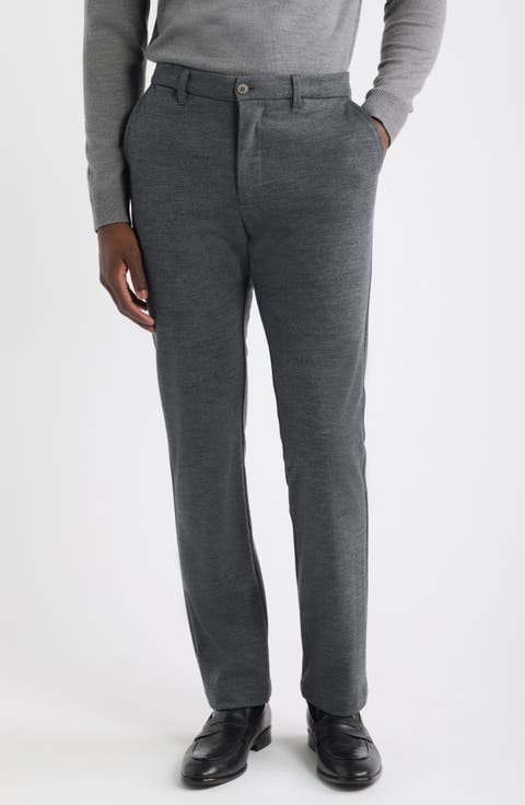 Flat Front Wool Blend Chino Pants