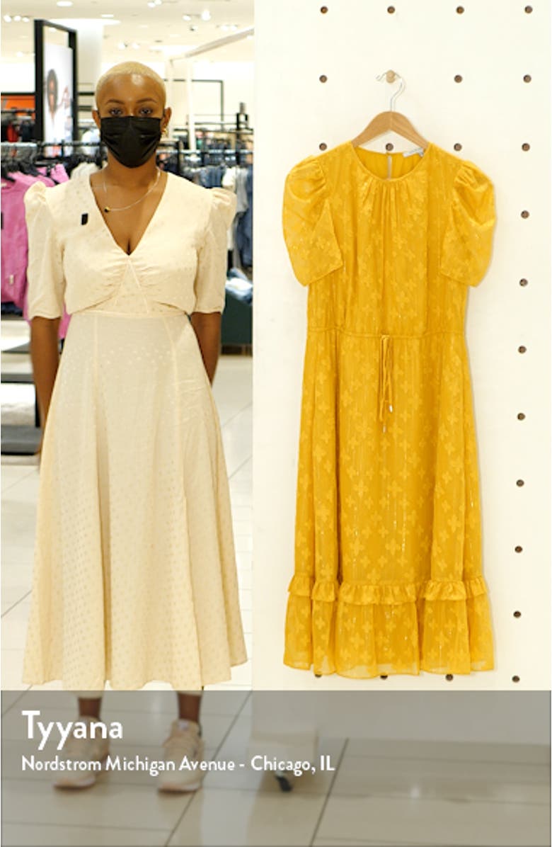 Metallic Stripe Jacquard A-Line Dress, sales video thumbnail