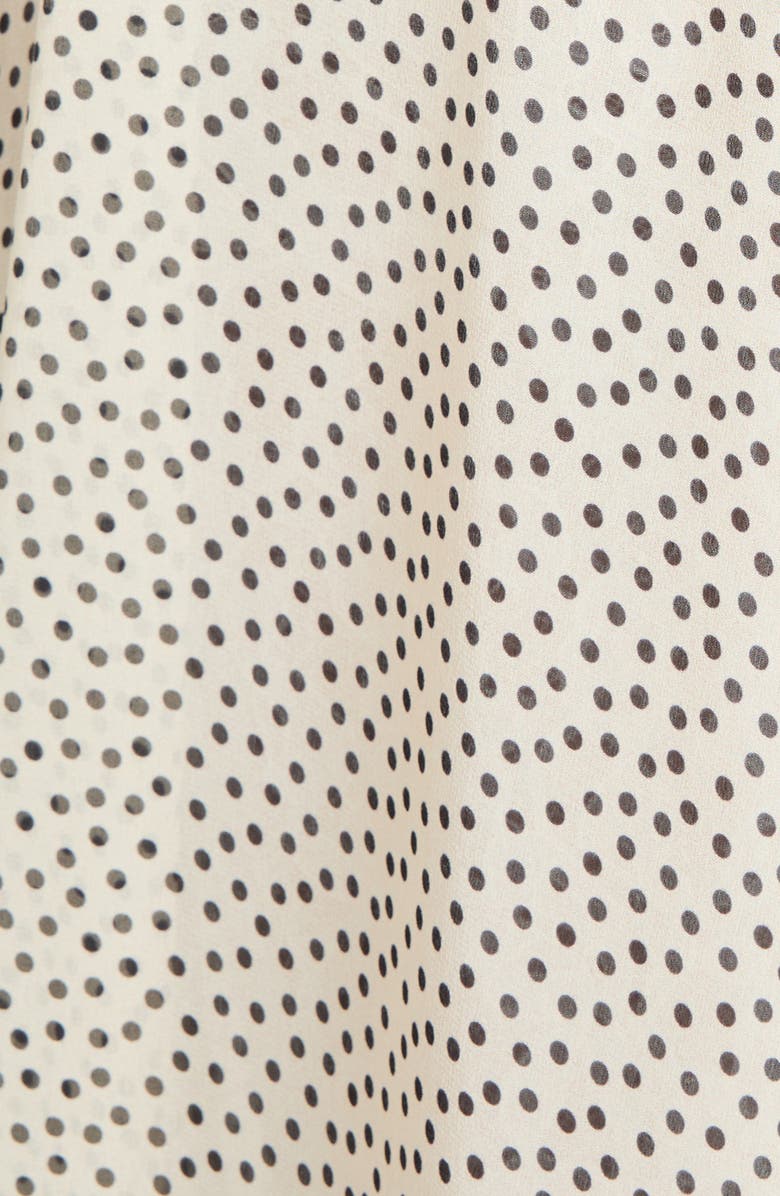 Valentino Garavani Polka Dot Ruffle Silk Georgette Gown, Alternate, color, Betulla/ Nero