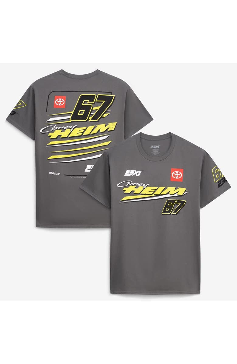 23XI Racing Men's 23XI Racing Charcoal Corey Heim #67 Crewneck T-Shirt, Main, color, Charcoal