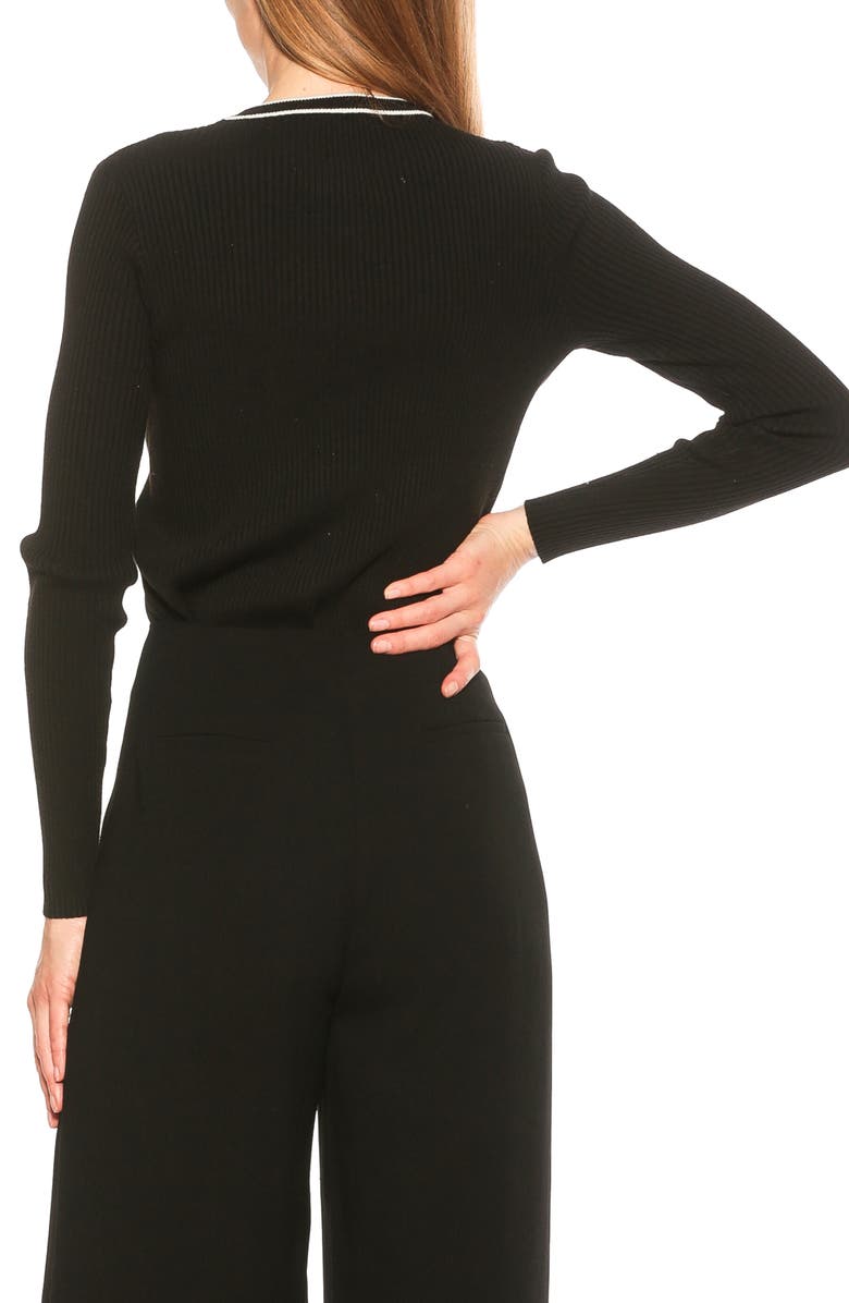 Alexia Admor Clover Ribbed Knit Button Down Cardigan, Alternate, color, 