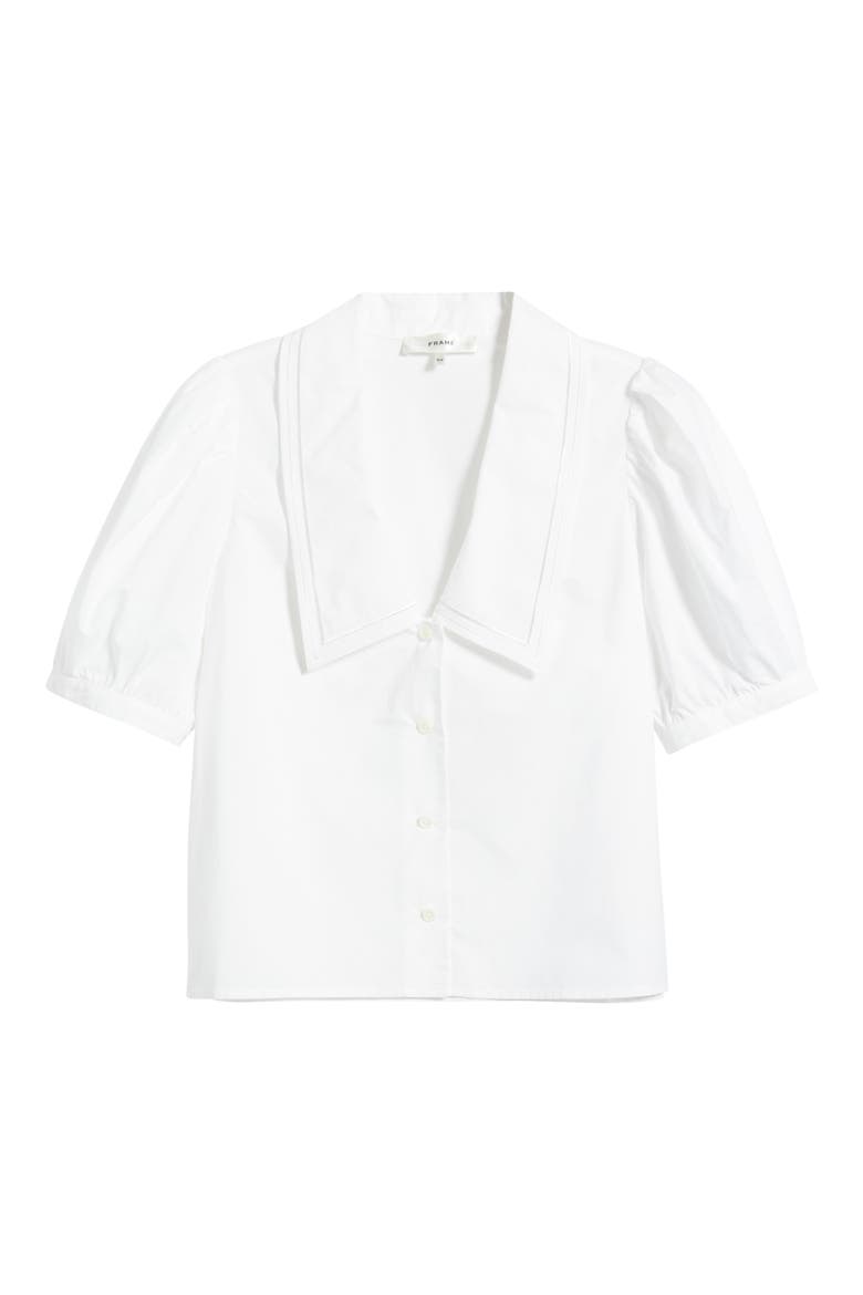 The Sailor Cotton Button-Up Top, Alternate, color, WHITE