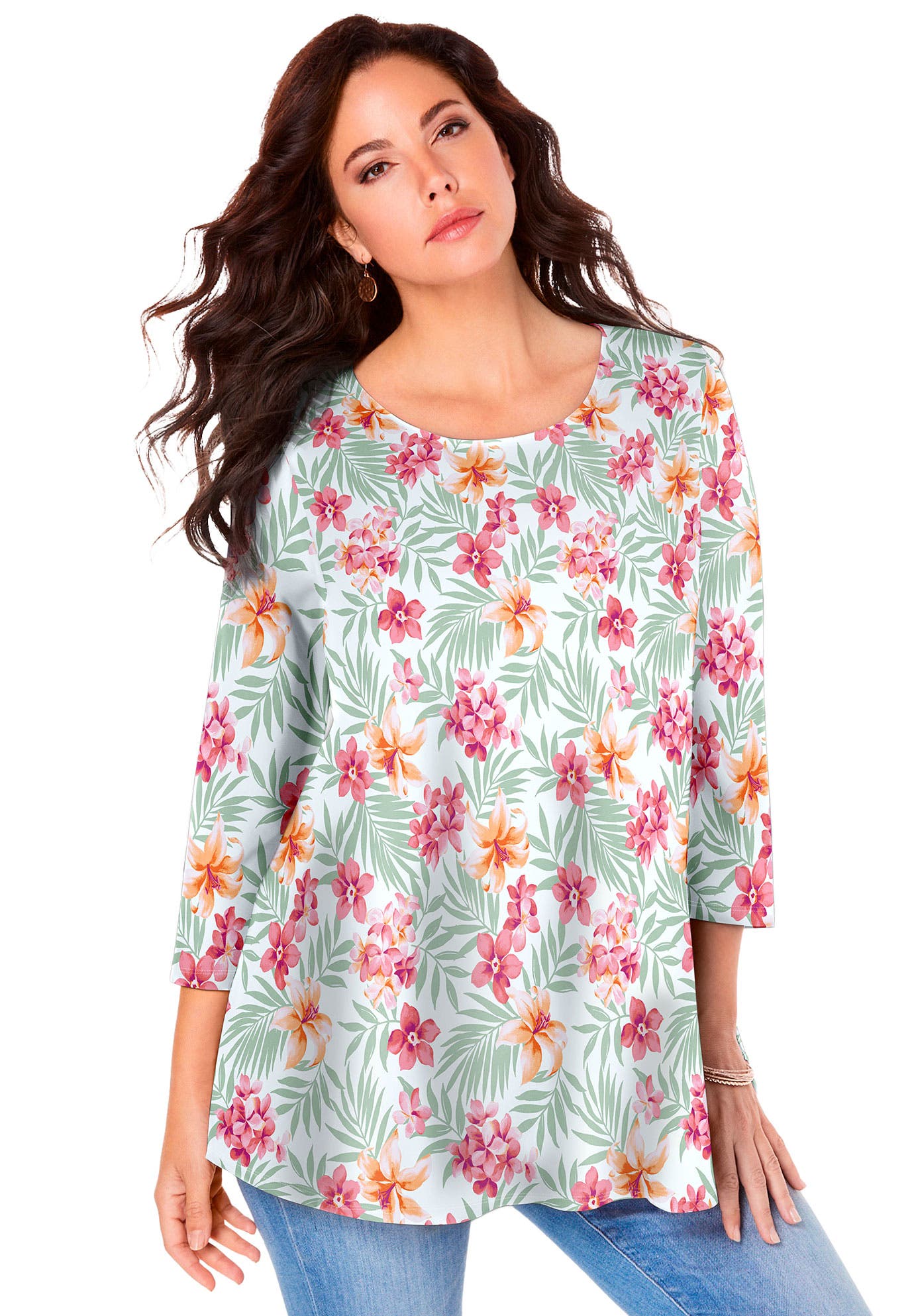 ORANGE TROPICAL FLORAL