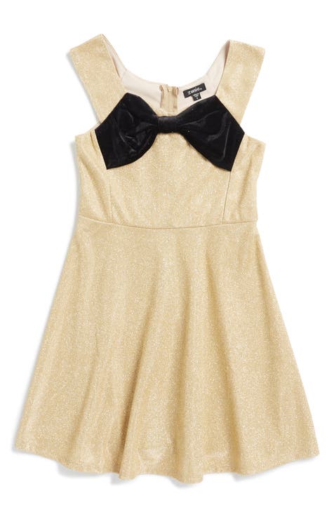 Kids' Shimmer Velvet Bow Dress (Big Kid)