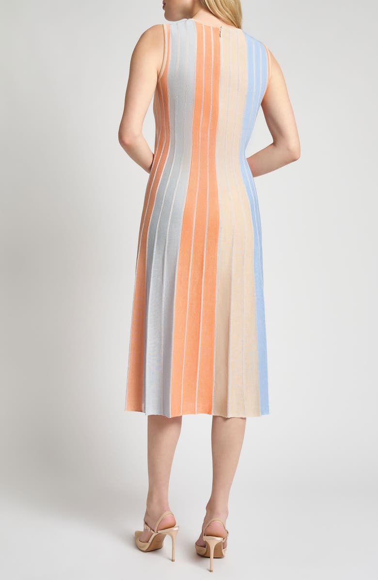 Misook Stripe Sleeveless Midi Dress, Alternate, color,