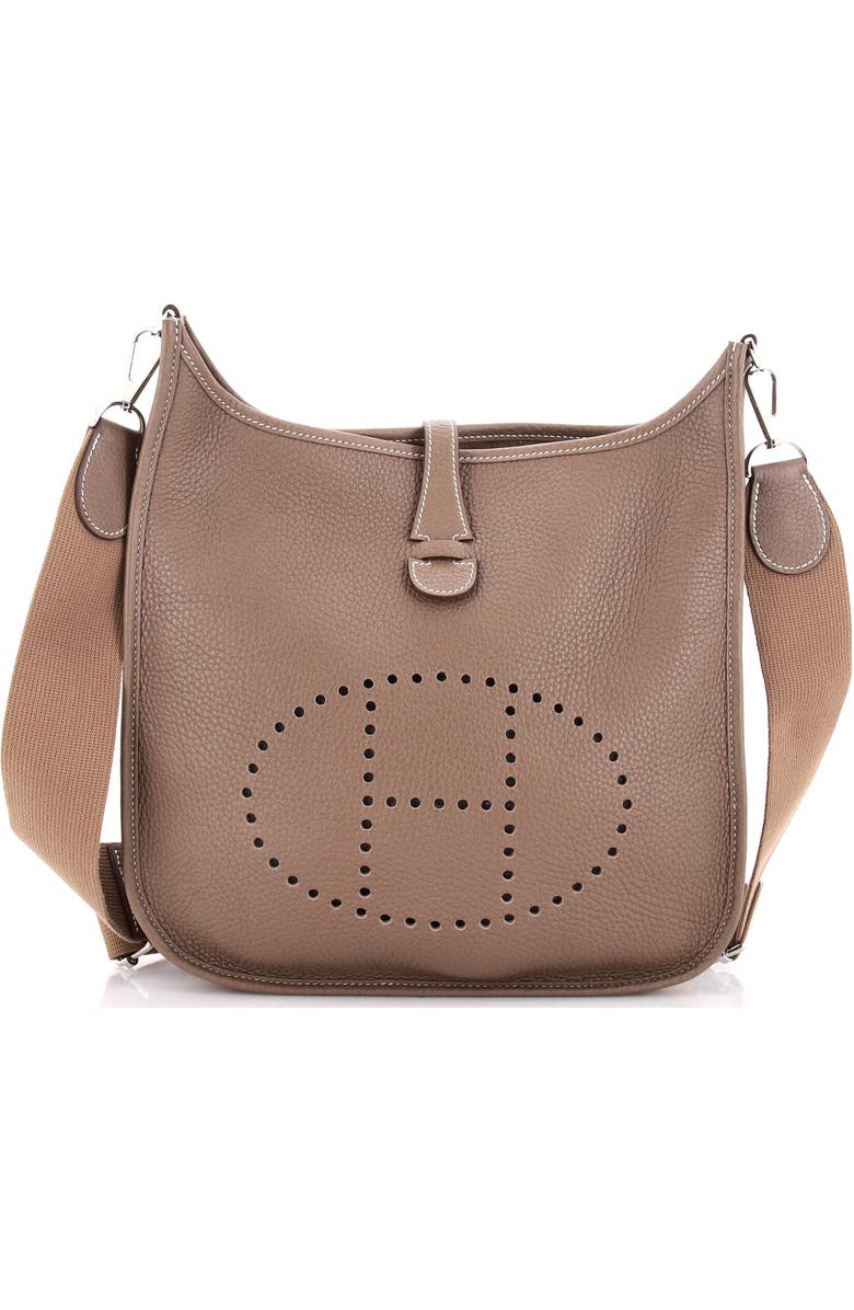 Pre-Owned Hermes Evelyne Bag Gen III Clemence PM, Main, color, Etoupe