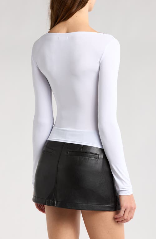 LEITH LEITH BOAT NECK LONG SLEEVE CROP TOP