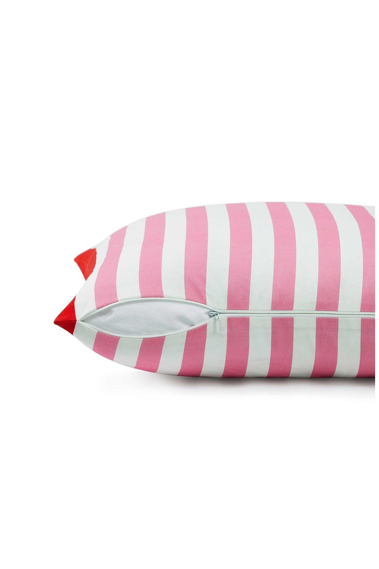 Beachfront Stripe Accent Pillow, Alternate, color, FLOWER PINK