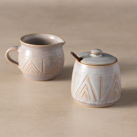 Mountain Peaks Ceramic Cream and Sugar Set