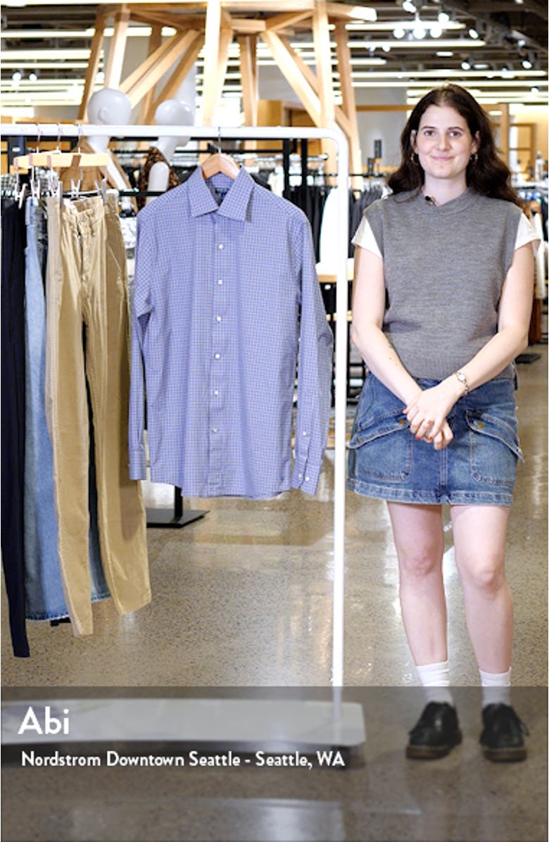 Wicklow Microcheck Performance Button-Up Shirt, sales video thumbnail