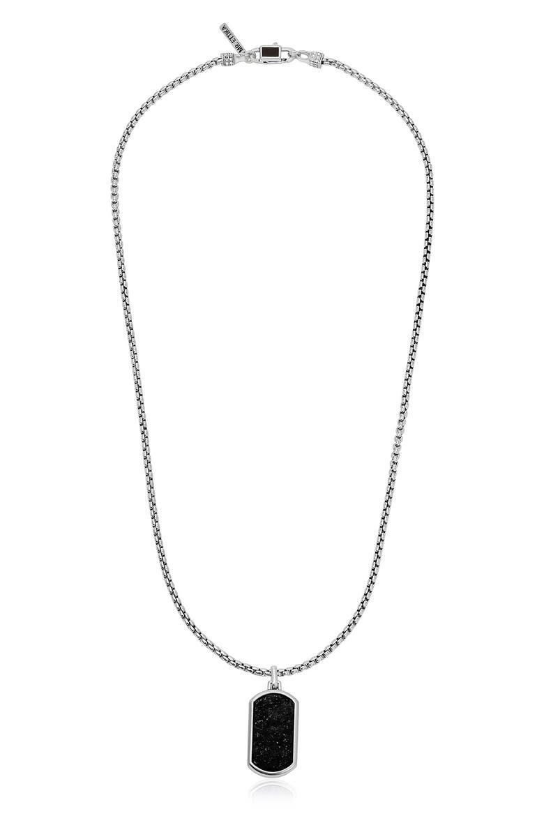 Men's Onyx Dog Tag Necklace, Main, color, BLACK