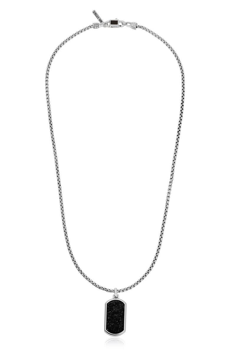 Mr. Ettika Men's Onyx Dog Tag Necklace, Main, color, Black