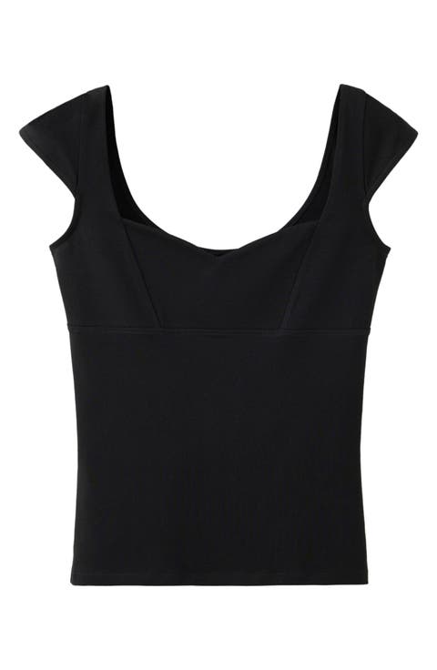 Margot V Neck Cap Sleeve Top