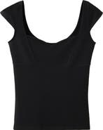 MANGO Margot V Neck Cap Sleeve Top