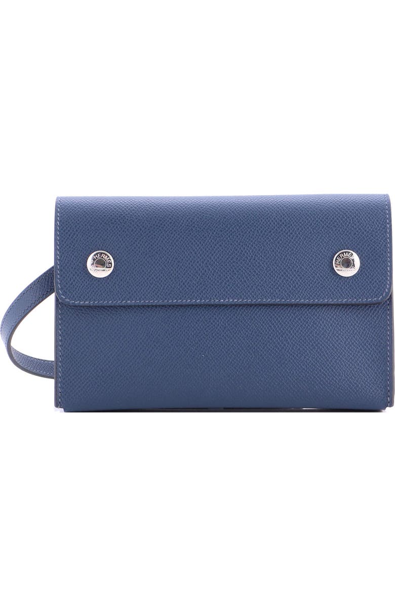 Pre-Owned Hermes Hermesnap Wallet Bag Epsom, Main, color, Bleu Tie