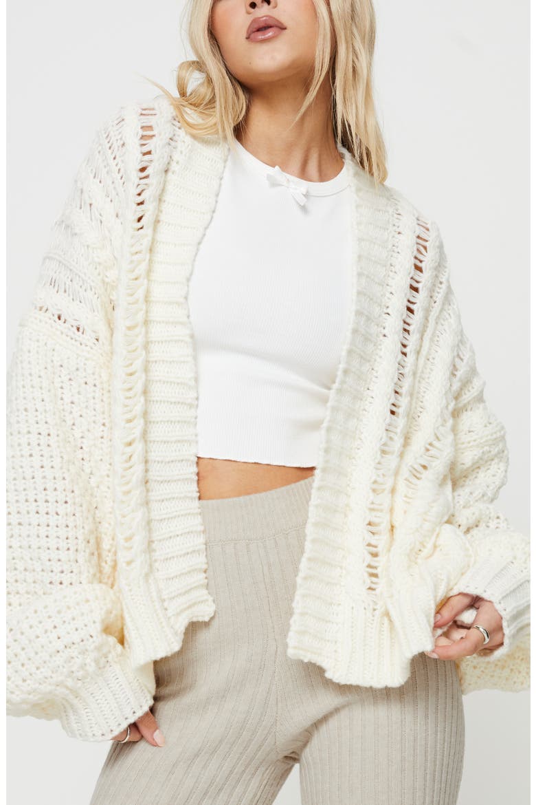 Abner Open Stitch Cardigan, Main, color, LIGHT BEIGE