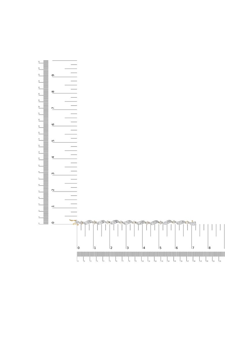 Haus of Brilliance 10K Yellow and White Gold 3.00 Cttw Diamond Cluster and Wave Link Bracelet, Alternate, color, Yellow