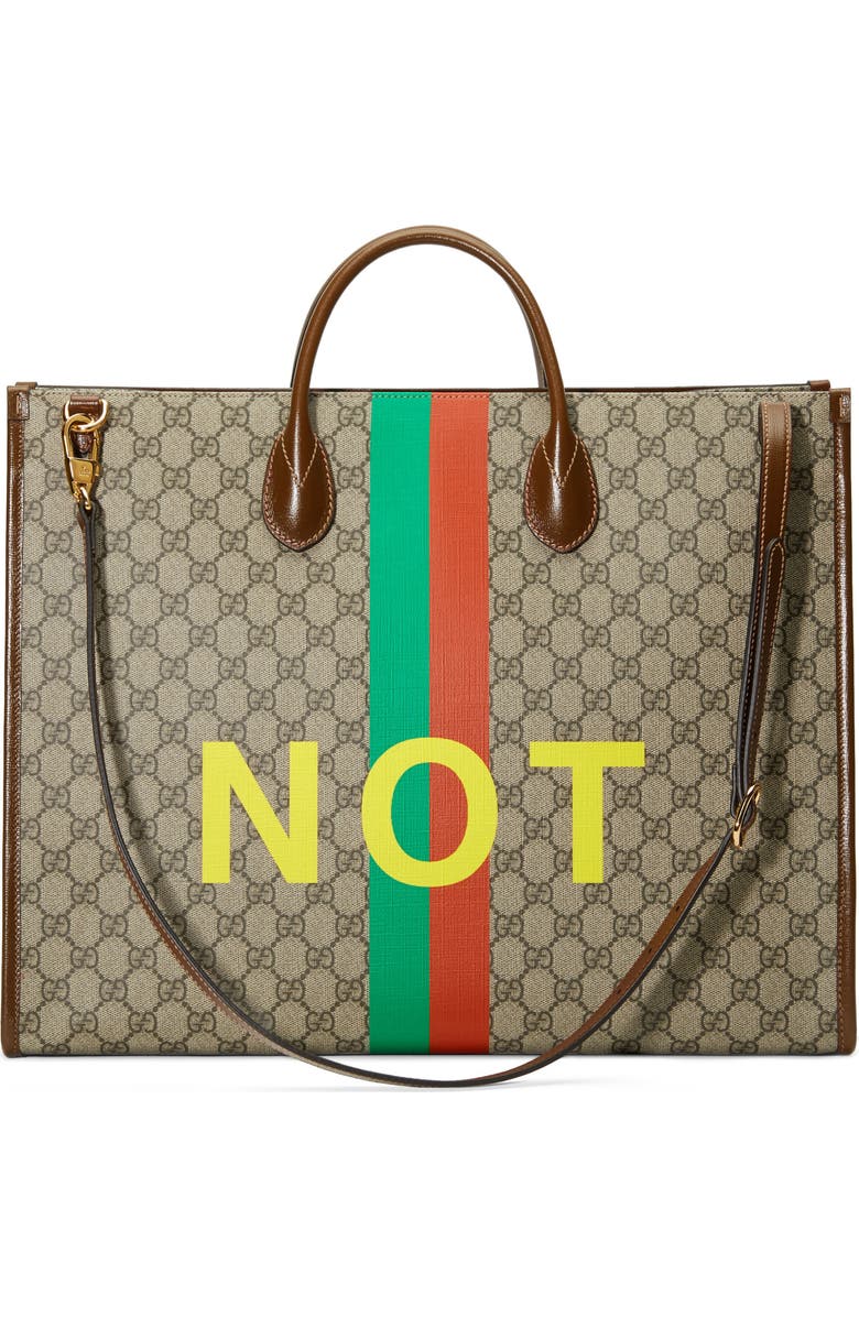 Gucci Fake/Not GG Supreme Canvas Tote, Alternate, color,