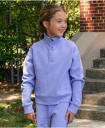 Lands' End Girls Long Sleeve Double Knit Quarter Zip