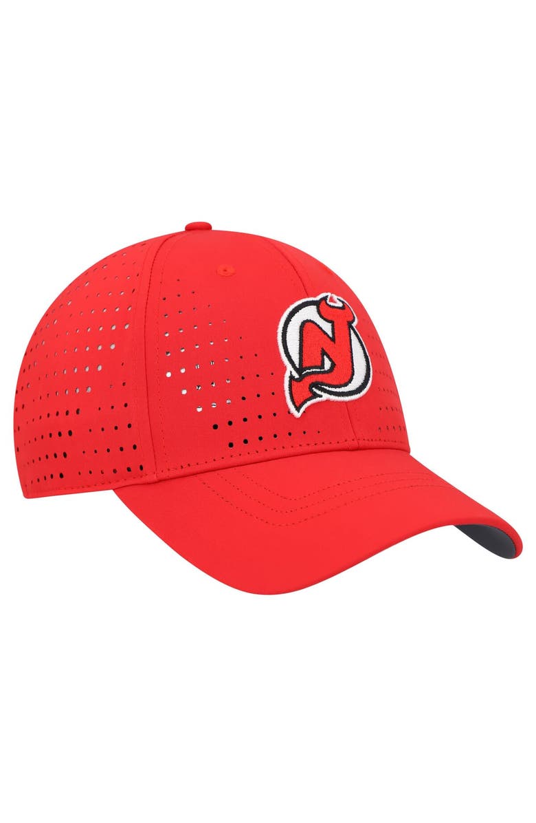 adidas Men's adidas Red New Jersey Devils Laser Perforated AEROREADY Adjustable Hat, Alternate, color, 