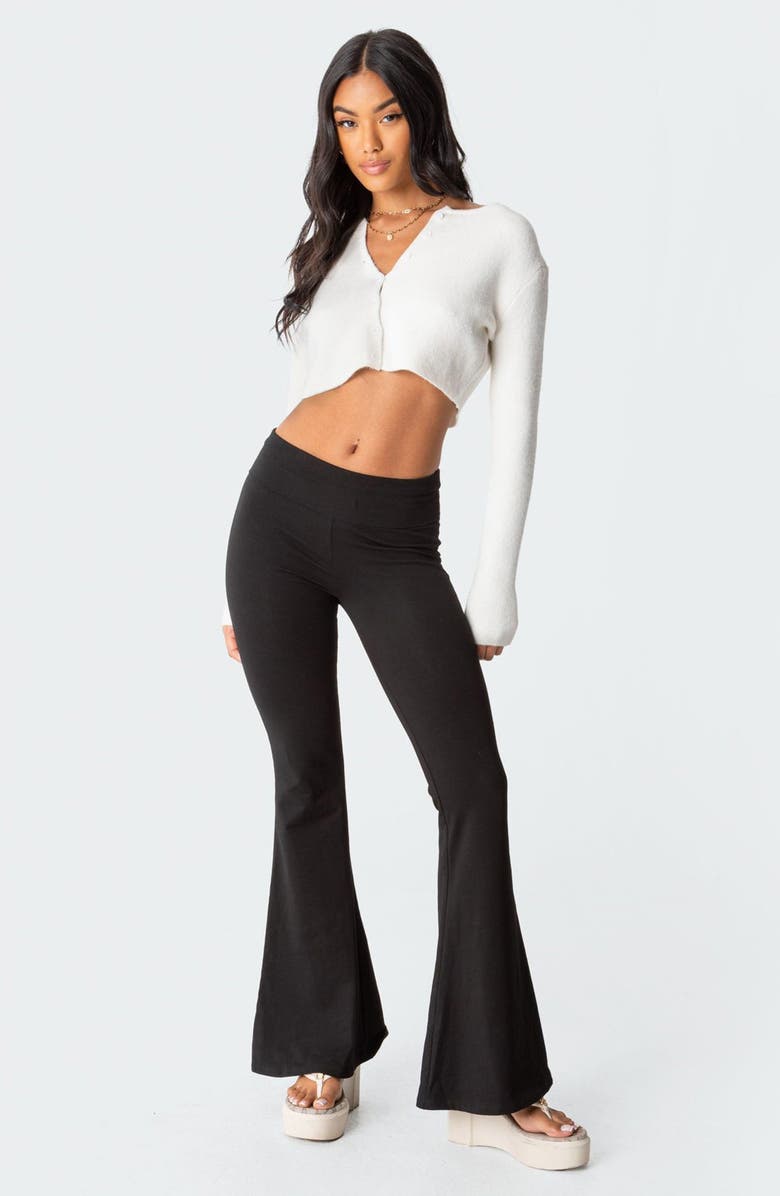 EDIKTED Naomi Flared Leggings, Alternate, color, Black