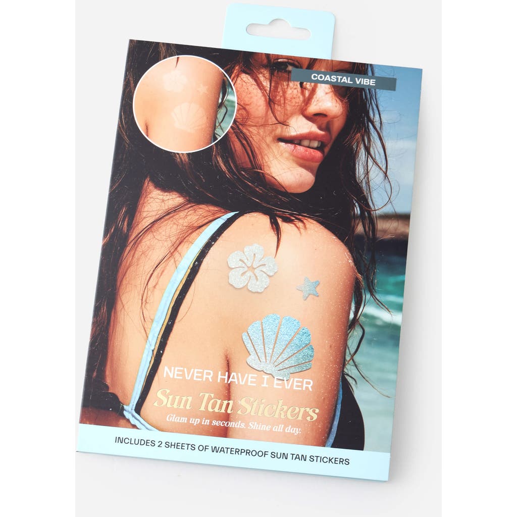Never Have I Ever Coastal Vibe Sun Tan Stickers In Blue