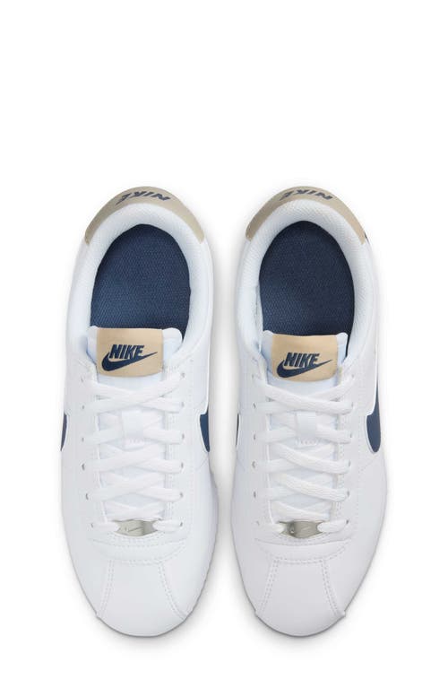 Nike Cortez Sneaker In White/desert Khaki/blue