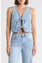 Front Tie Denim Vest
