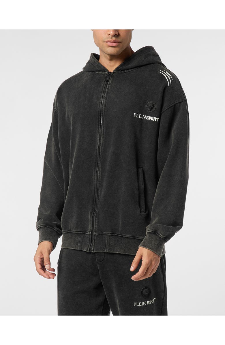 PLEIN SPORT Hoodie Sweat Jacket Men, Main, color, Black