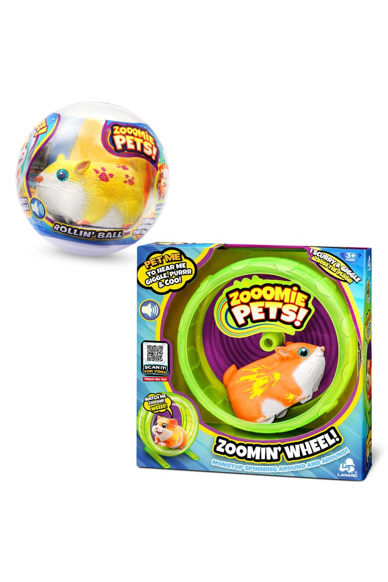 Zooomie Pets Bundle Pack, Rollin Ball & Zoomin Wheel, 2 Toy Hamsters, Main, color, Multicolored