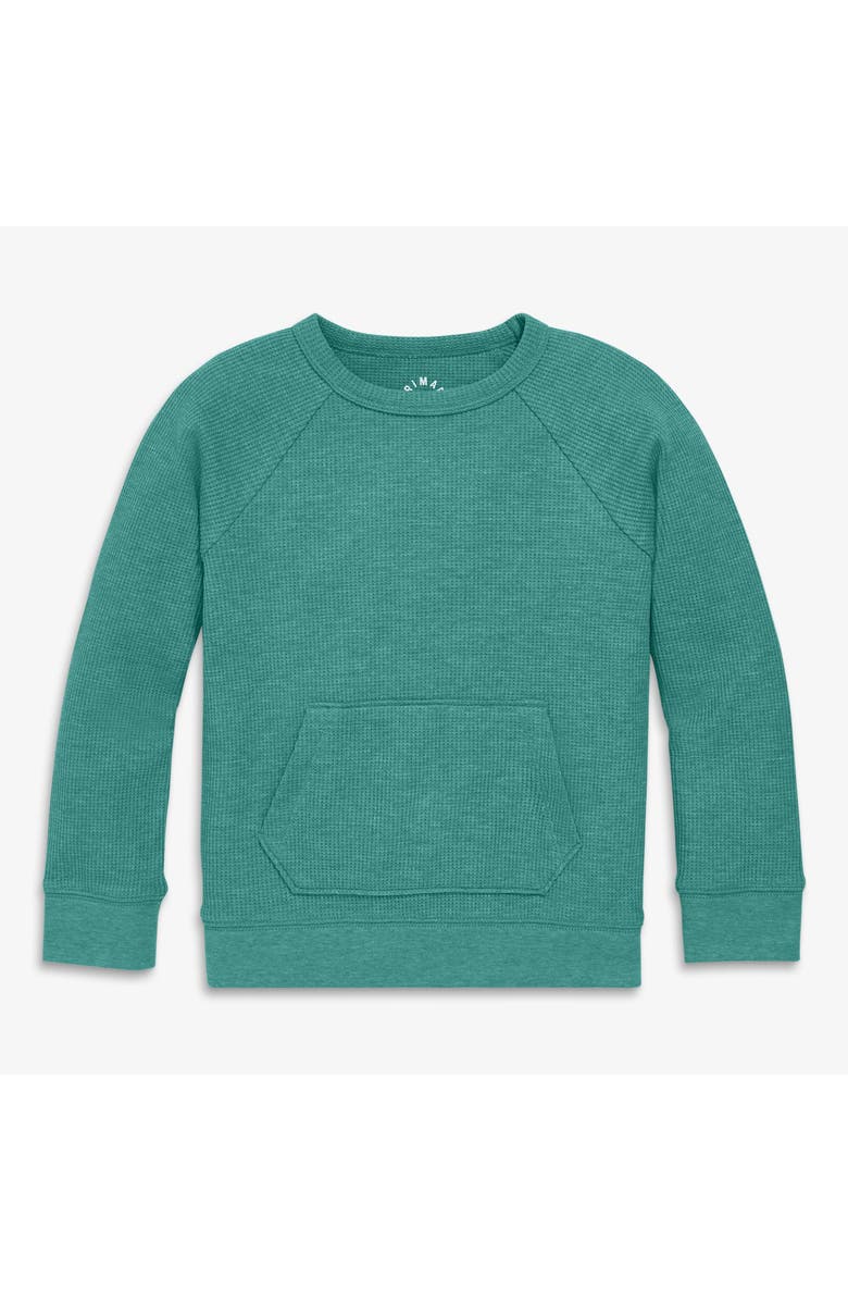 Primary Kids Heathered Waffle Pocket Tee, Main, color, Heather Sunwashed Teal