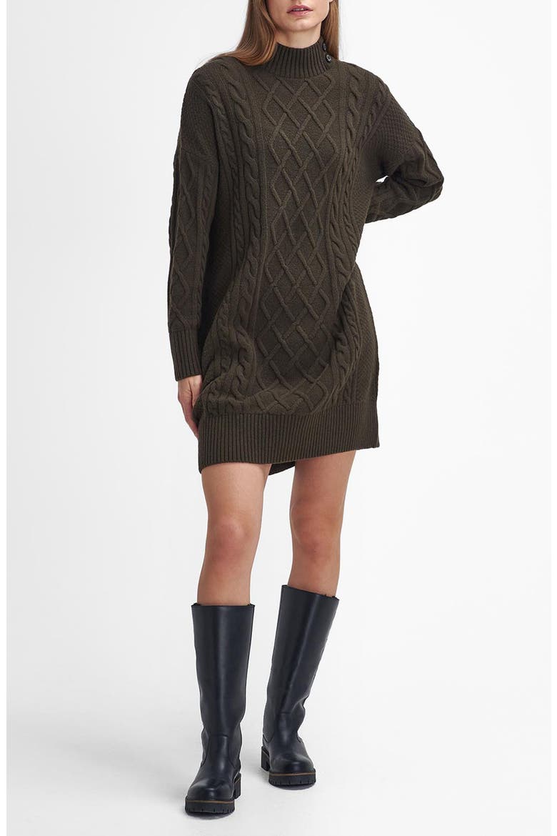 Clarence Long Sleeve Wool Blend Sweater Dress, Main, color, OLIVE GREEN