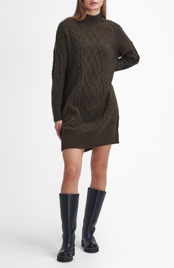 Barbour Clarence Long Sleeve Wool Blend Sweater Dress In Green