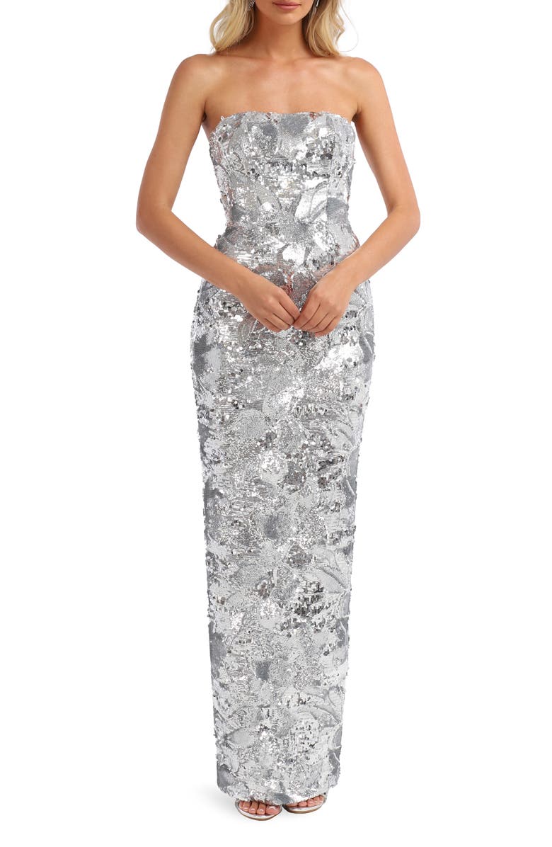 HELSI Serena Sequin Strapless Sheath Gown, Main, color,