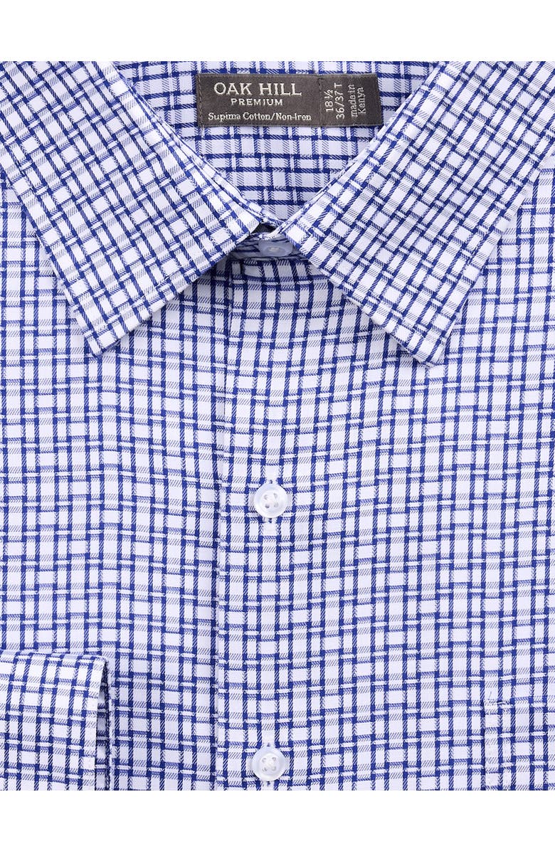 Oak Hill Premium by DXL Big & Tall Textured Link Dress Shirt, Alternate, color, Navy