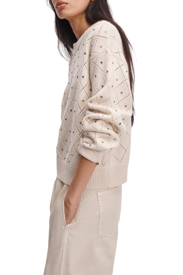 Emma Embellished Wool Sweater, Alternate, color, IVORY