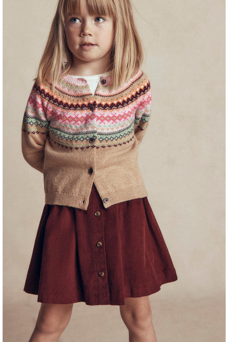 Kids' Cotton Corduroy Skirt, Alternate, color, ROASTED BROWN CORD