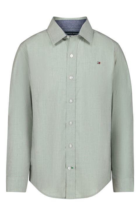 Kids' End On End Stripe Button-Up Shirt