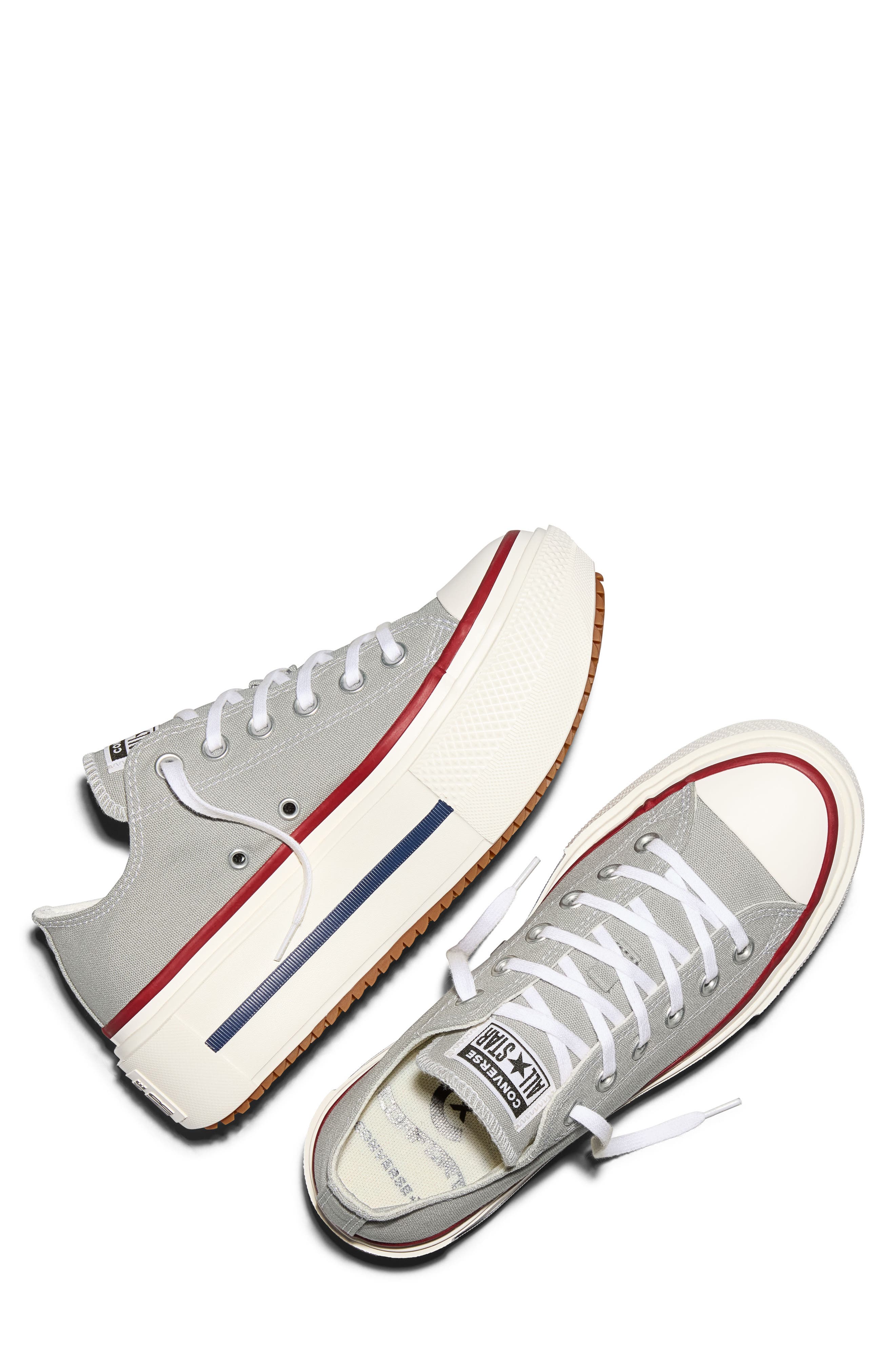 Converse Gender Inclusive Chuck Taylor All Star Lift Double Stack Low Top Platform Sneaker, Alternate, color, Grey Area/ Egret/ Garnet