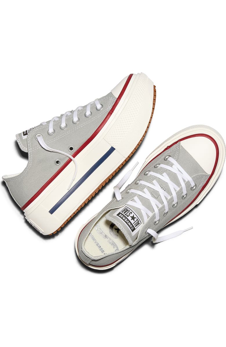 Converse Gender Inclusive Chuck Taylor All Star Lift Double Stack Low Top Platform Sneaker, Alternate, color, Grey Area/ Egret/ Garnet