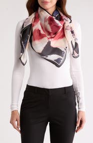 Vince Camuto Exploded Blooms Floral Square Scarf
