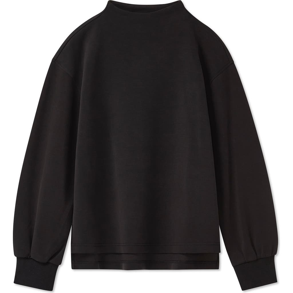 Scotch & Soda Funnel Neck Sweatshirt In Black