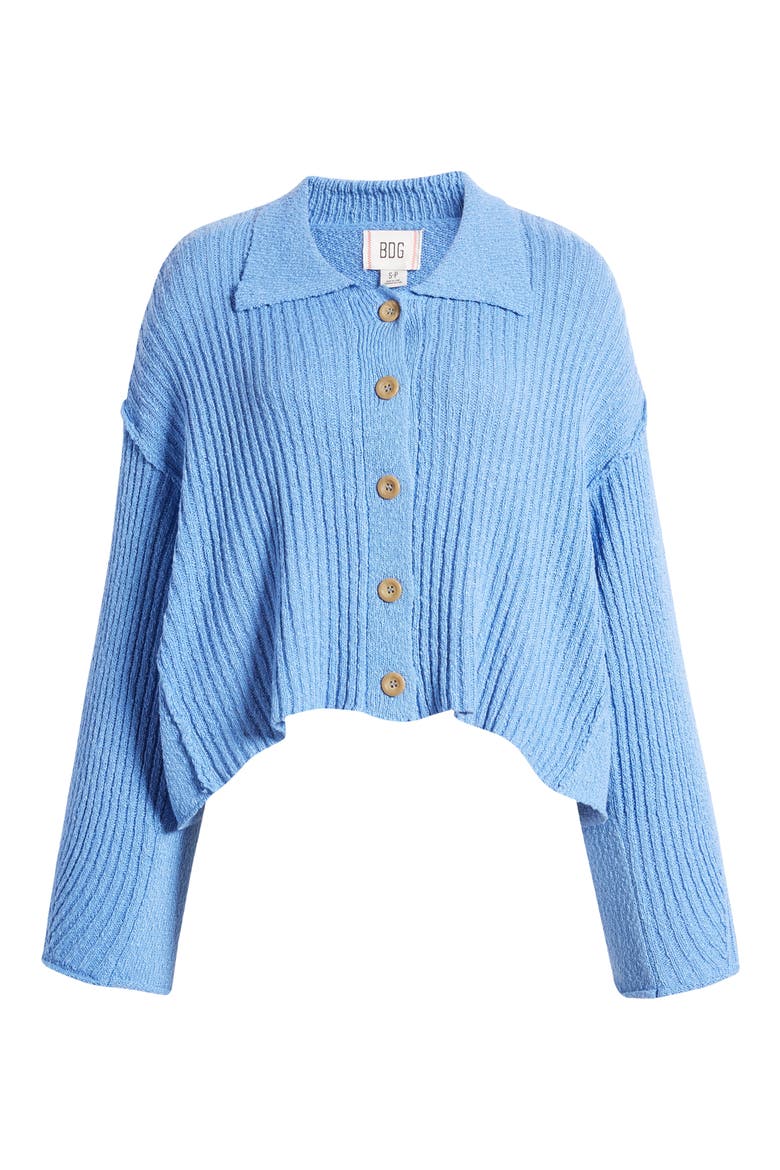 Aubrey Crop Cardigan, Alternate, color, BLUE