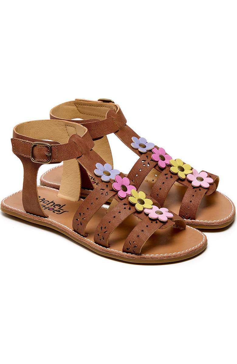 RACHEL SHOES Kids' Clarinda Flower Sandal, Main, color, Brown / Multi