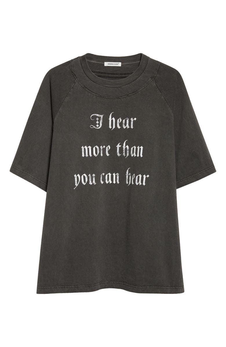 Undercover I Hear Oversize Cotton Graphic T-Shirt, Main, color, Charcoal