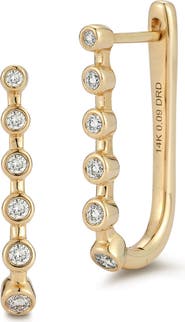 Dana Rebecca Designs Lulu Jack Diamond Bezel U Huggie Earrings