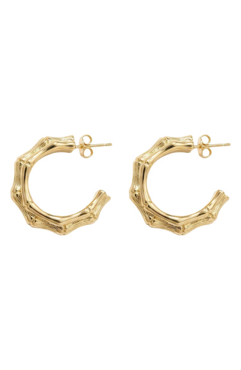 ARGENTO VIVO Chunky Bamboo Hoop Earrings, Alternate, color, Gold