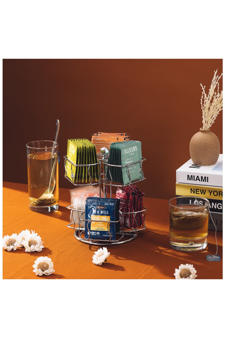 2-Tier Tea Bag Organizer, Alternate, color, SILVER