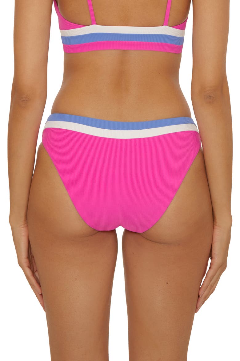 Coast Line Hipster Bikini Bottoms, Alternate, color, ROSE BERRY